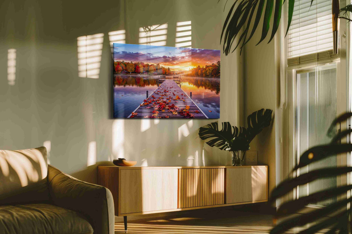 Autumn's Radiant Embrace autumn canvas print, on wall, lifestyle preview