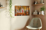 Autumn's Whisper in the City autumn canvas print, hanging on wall