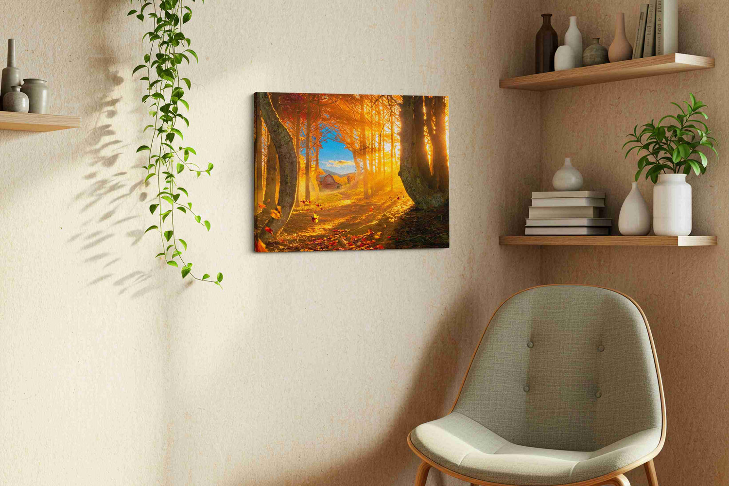 Enchanted Autumn Glow - Autumn Wall Art, Fall Canvas Print, Seasonal Decor