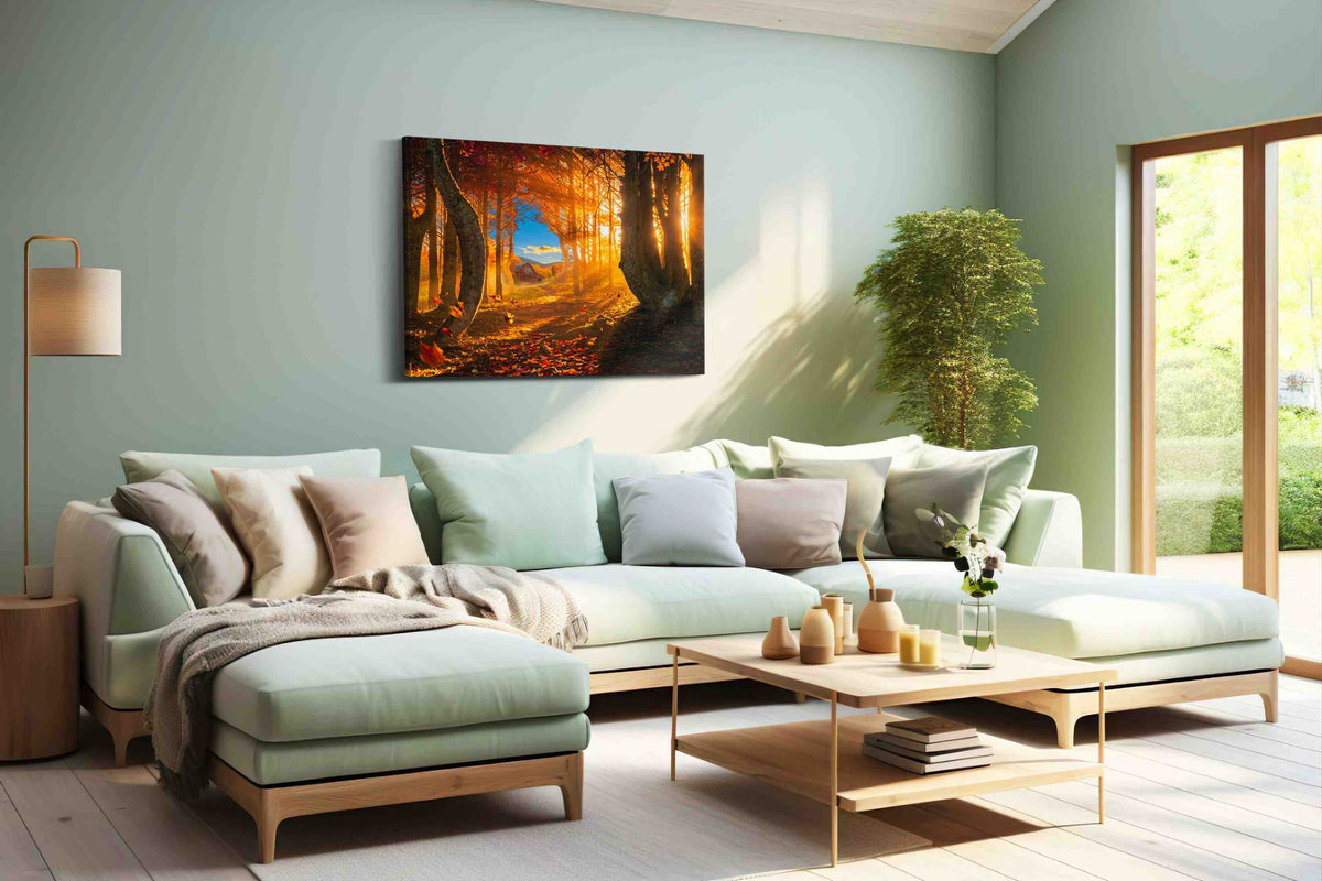 Enchanted Autumn Glow autumn canvas print, hanging on wall