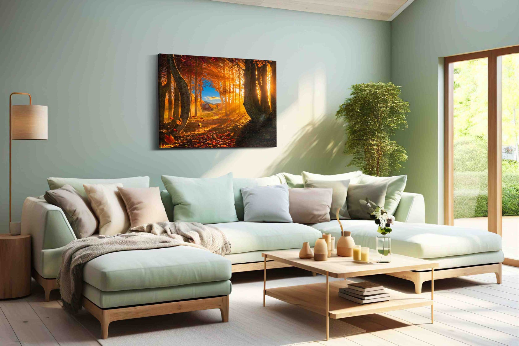 Enchanted Autumn Glow autumn canvas print, hanging on wall