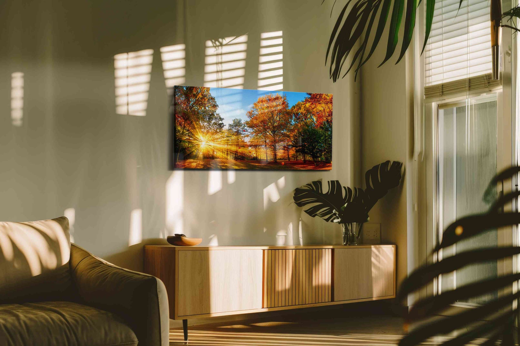 Golden Autumn Radiance autumn canvas print, on wall, lifestyle preview