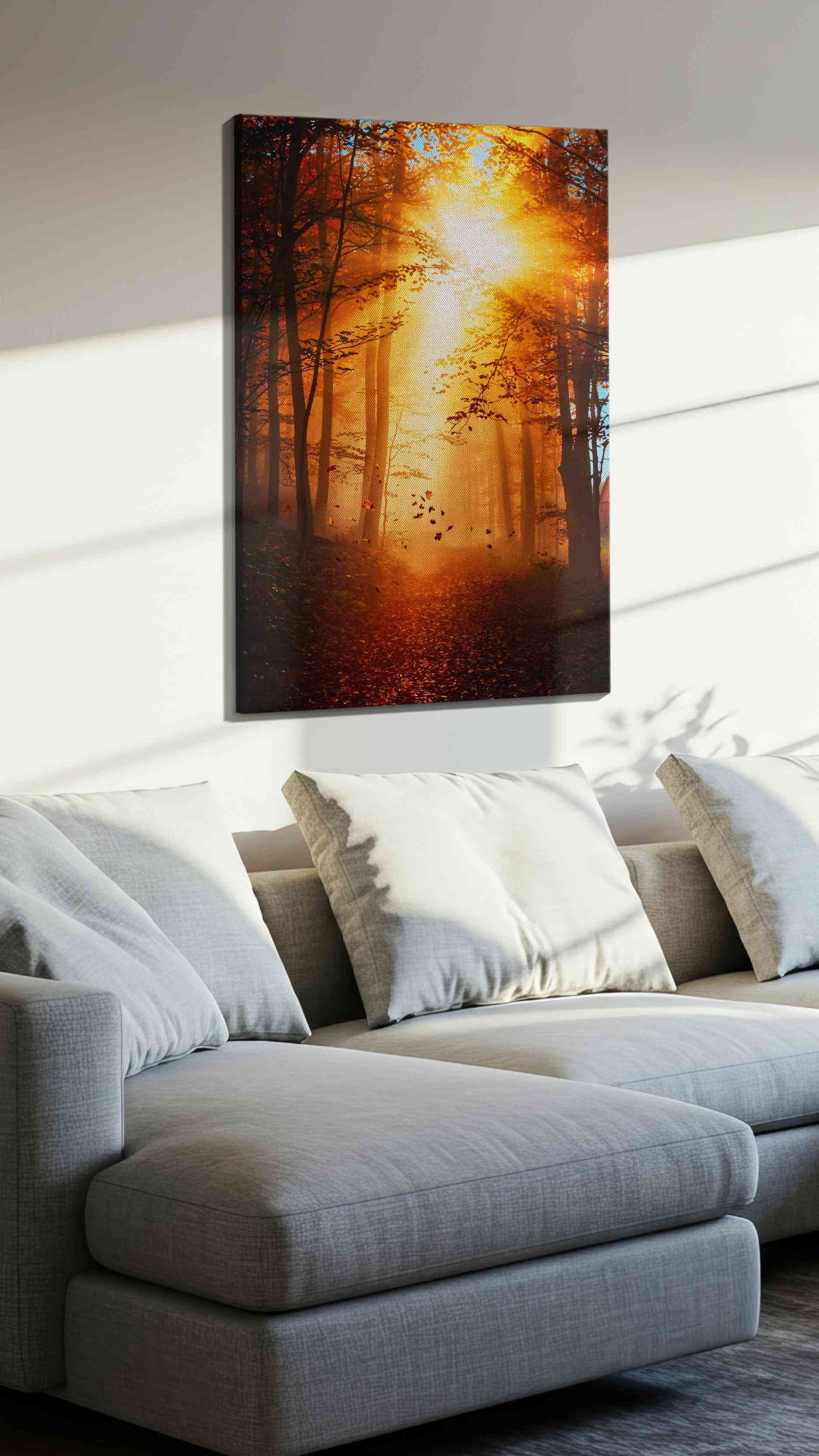 Golden Embrace of Autumn - Autumn Wall Art, Fall Canvas Print, Seasonal Decor