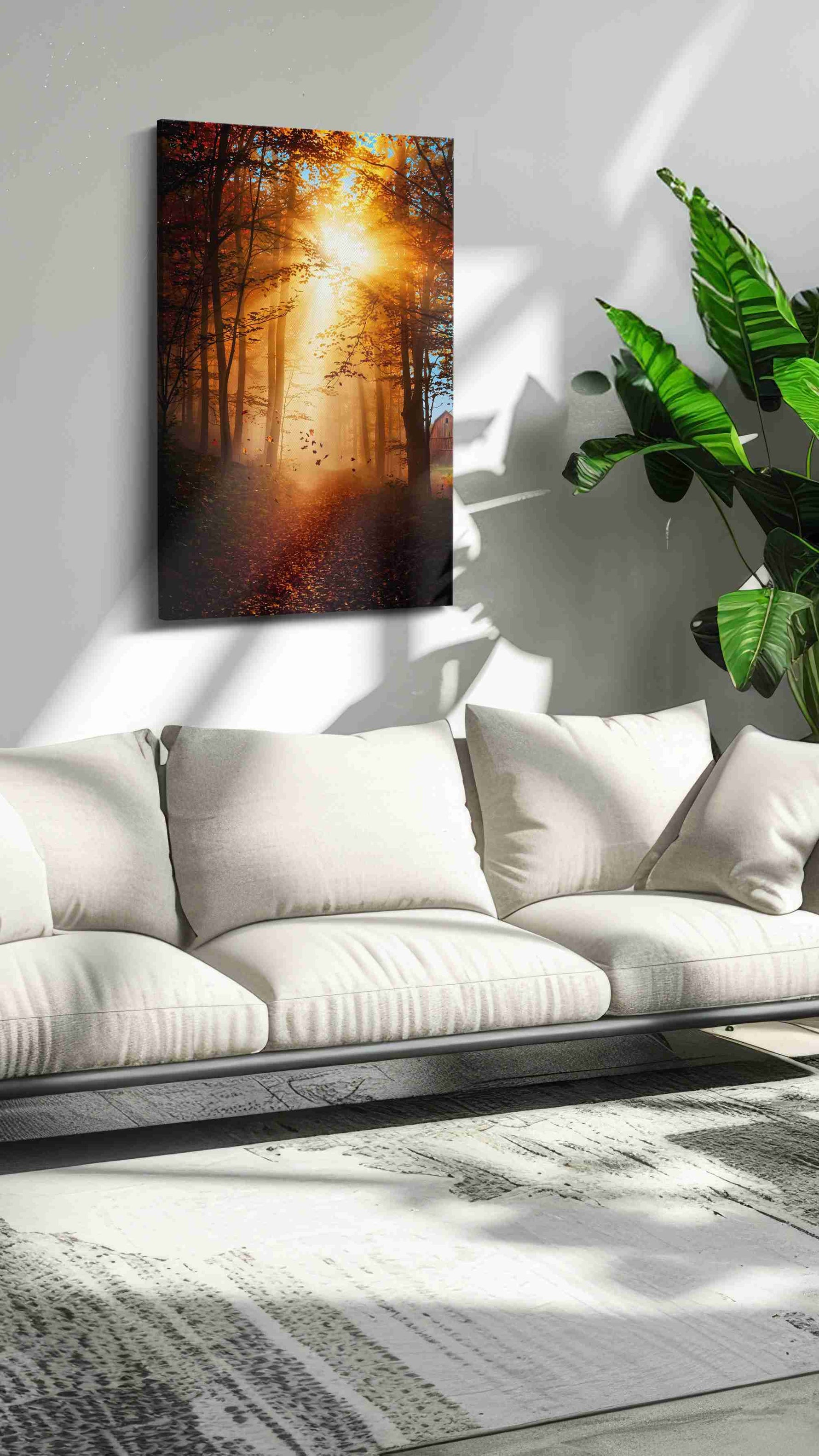 Golden Embrace of Autumn autumn canvas print, on wall, lifestyle preview