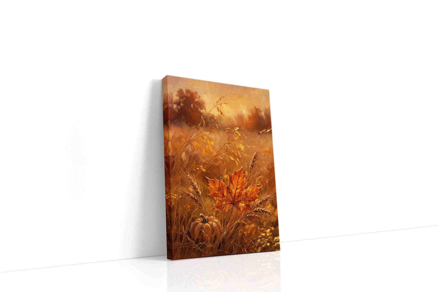 Golden Harvest Whispers - Autumn Wall Art, Fall Canvas Print, Seasonal Decor