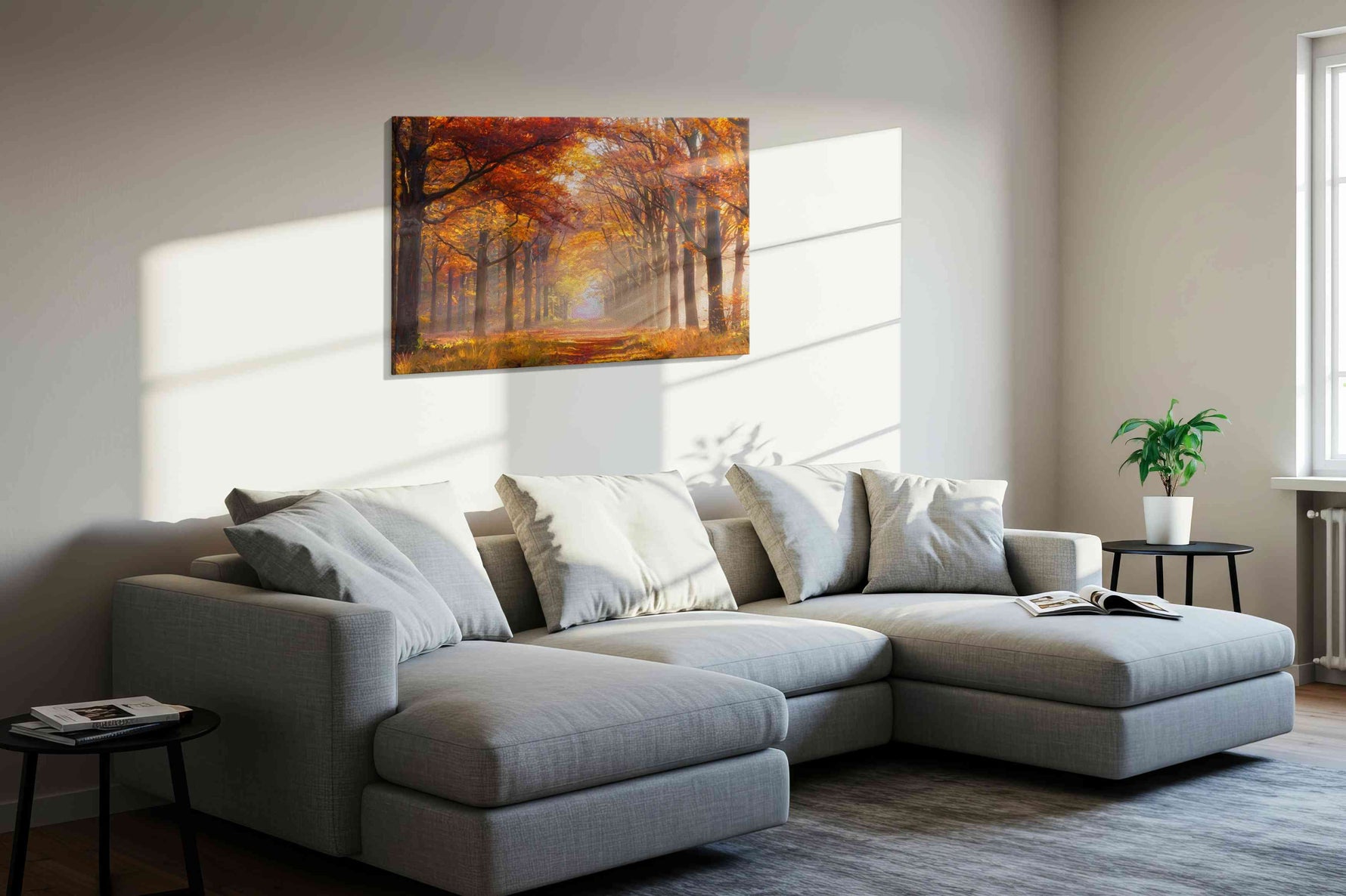 Golden Pathway of Autumn - Autumn Wall Art, Fall Canvas Print, Seasonal Decor