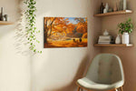 Golden Serenity of Autumn autumn canvas print, displayed in a living room