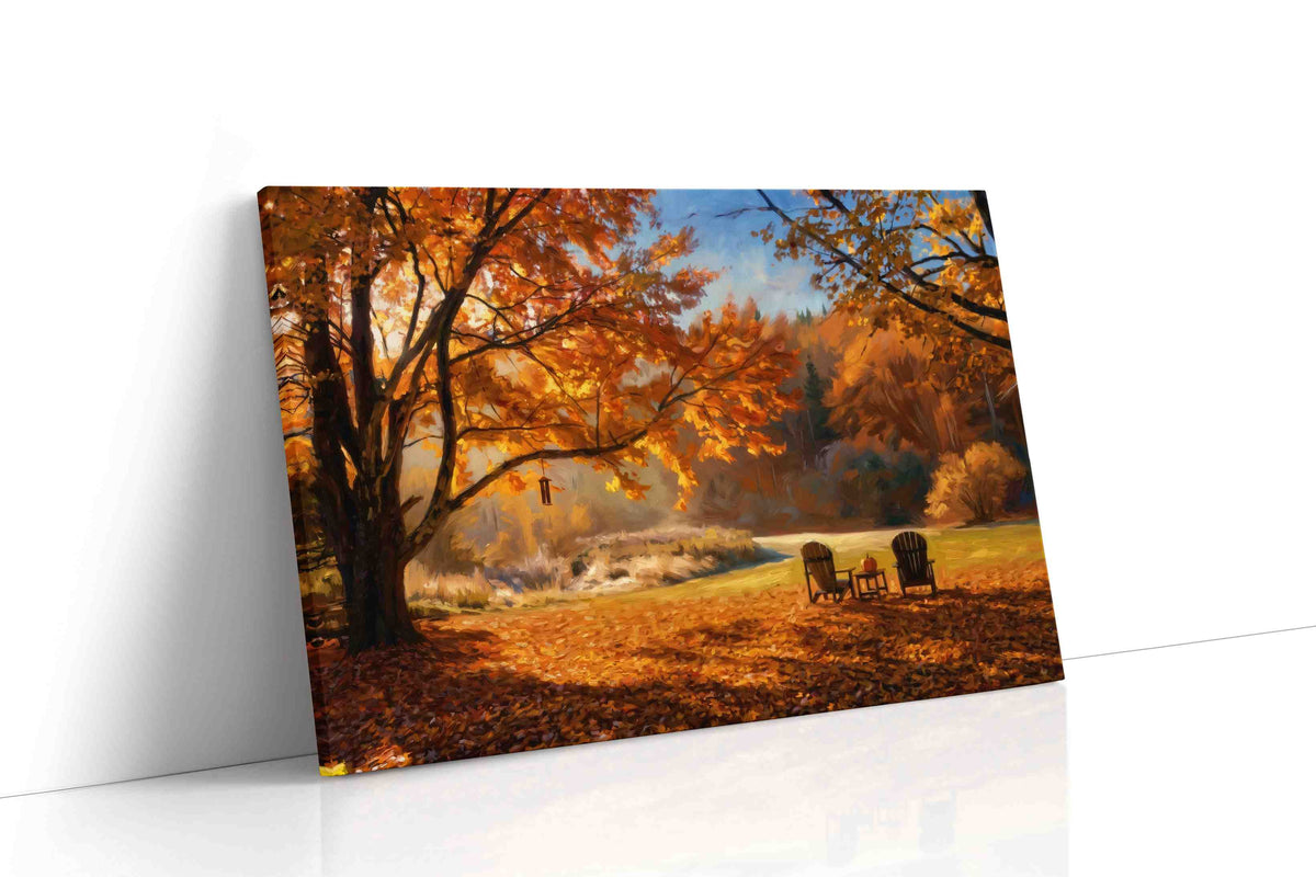 Golden Serenity of Autumn autumn canvas print gallery-wrapped landscape canvas studio shot