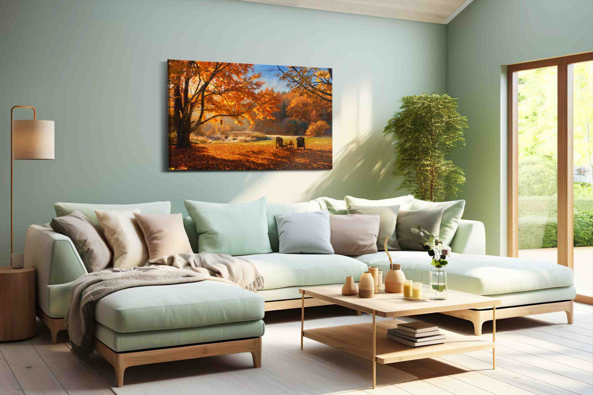 Golden Serenity of Autumn autumn canvas print, hanging on wall