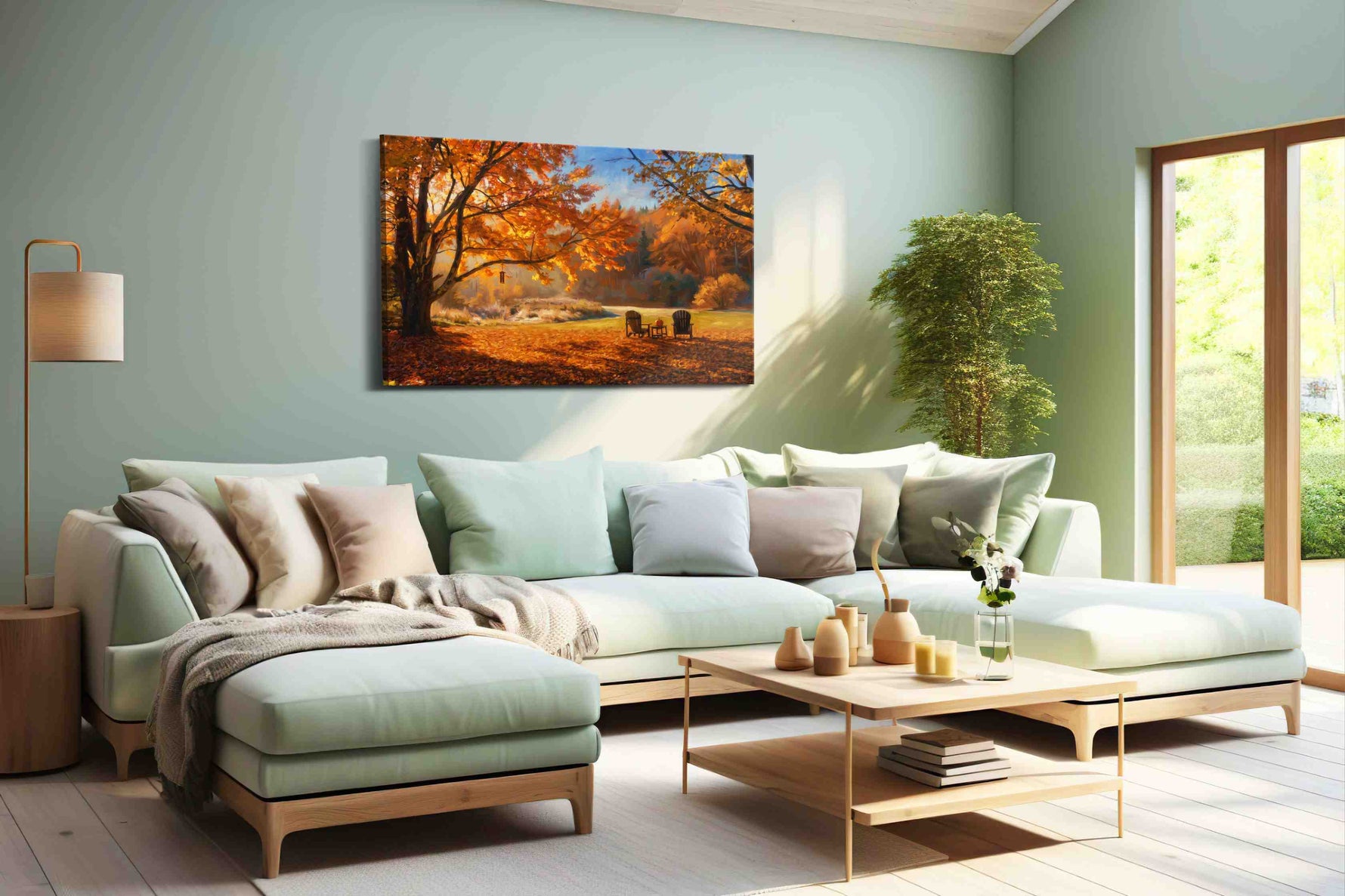 Golden Serenity of Autumn autumn canvas print, hanging on wall
