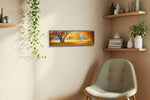 Golden Symphony of Autumn autumn canvas print styled in a living room