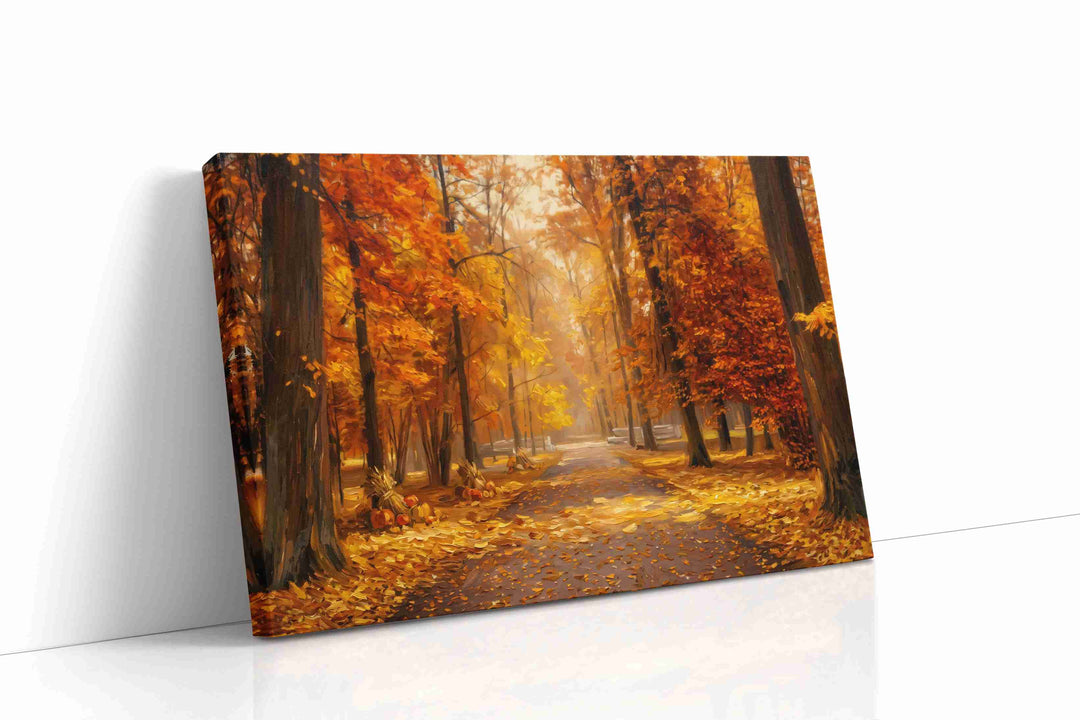 Golden Whispers of Autumn - Autumn Wall Art, Fall Canvas Print, Seasonal Decor