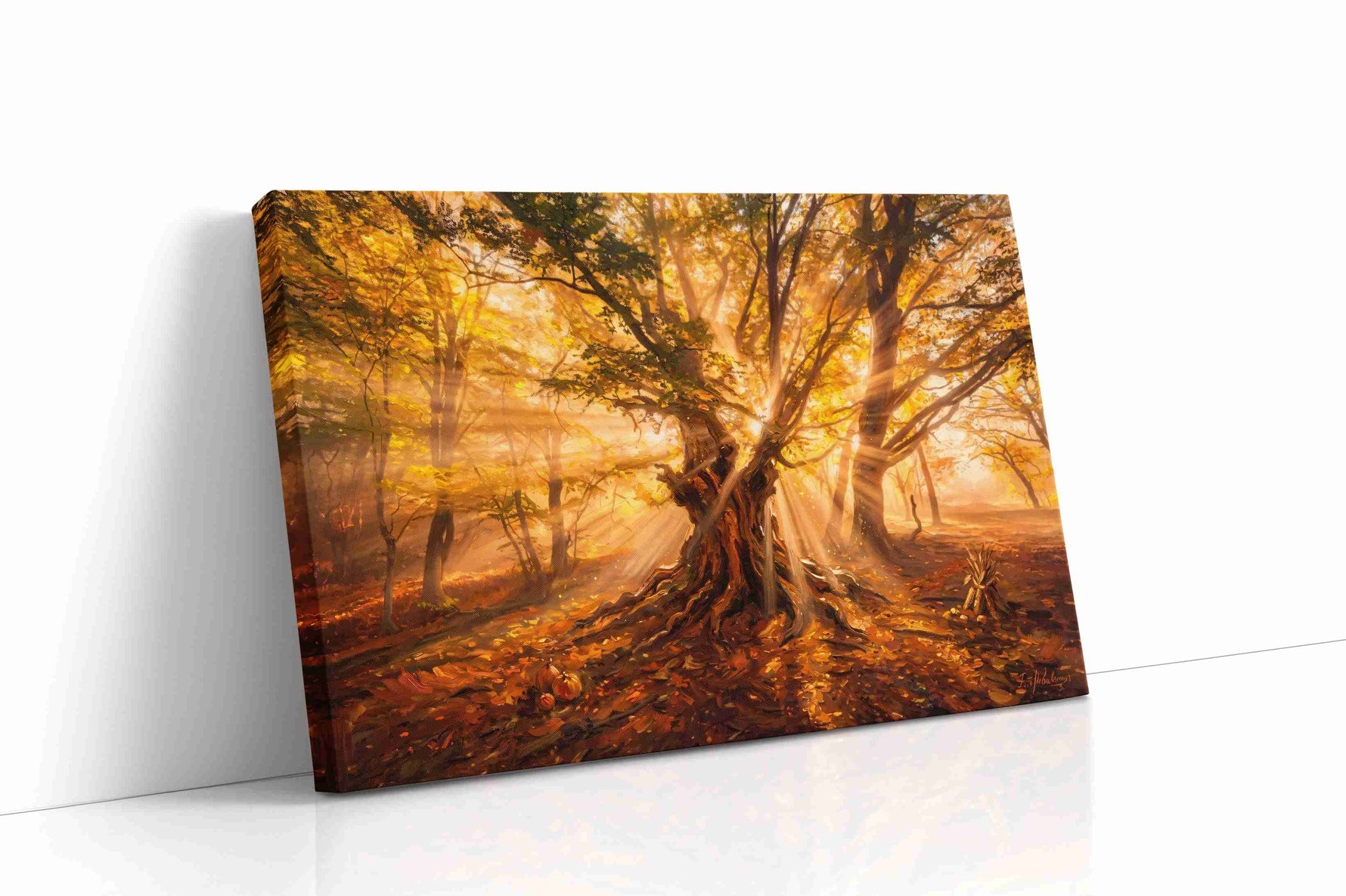 Luminescent Autumn Reverie autumn canvas print gallery-wrapped landscape canvas studio shot