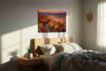 Vibrant Symphony of Autumn autumn canvas print, displayed in a bedroom
