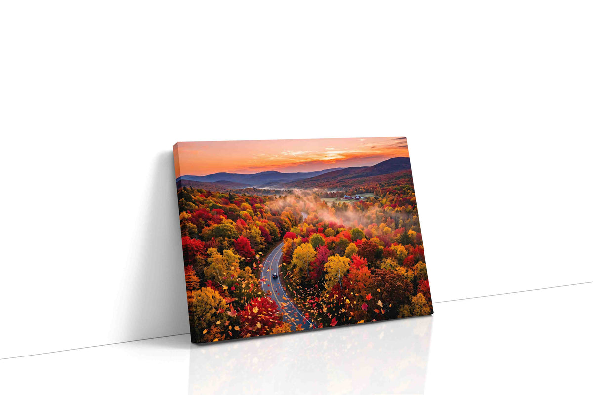 Vibrant Symphony of Autumn autumn canvas print gallery-wrapped landscape canvas studio shot