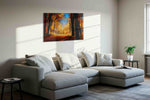 Whispering Leaves of Autumn autumn canvas print, displayed in a living room