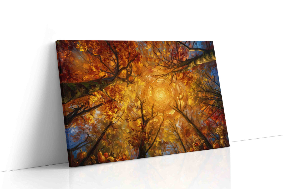 Whispers of Autumn Canopy - Autumn Wall Art, Fall Canvas Print, Seasonal Decor
