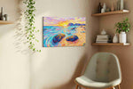 Dreamscape Shores at Sunset beach canvas print, hanging on wall — view 3