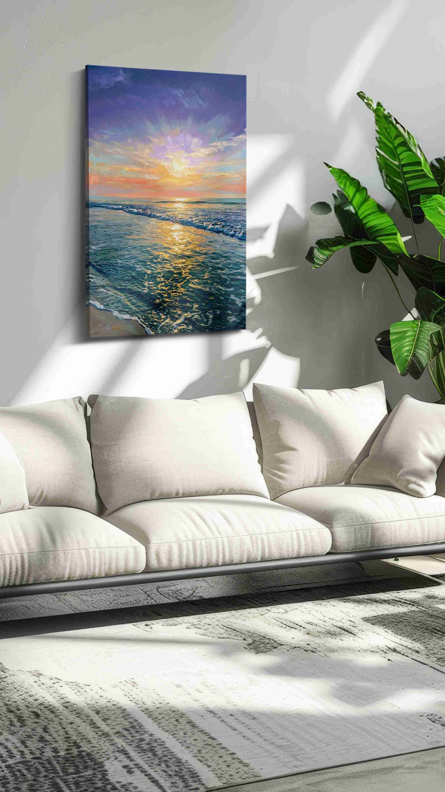 Eternal Sunrise Symphony ocean canvas print, on wall, lifestyle preview