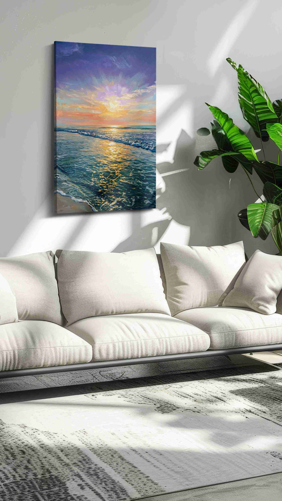 Eternal Sunrise Symphony ocean canvas print, on wall, lifestyle preview