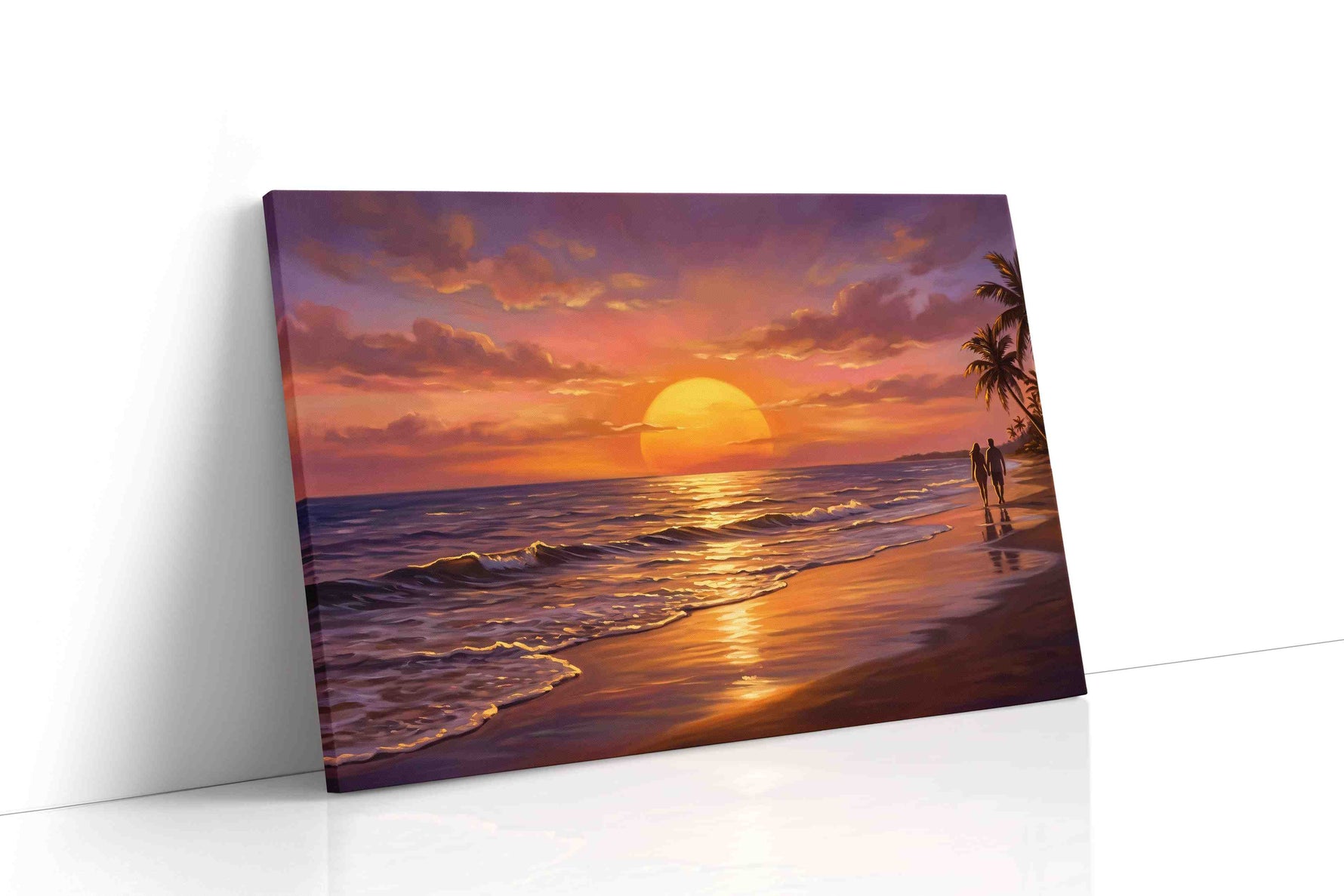 Golden Sunset Reverie beach canvas print gallery-wrapped landscape canvas studio shot