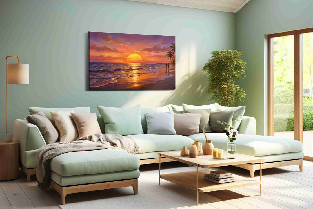 Golden Sunset Reverie - Beach Wall Art, Coastal Canvas Print, Tropical Decor