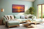 Golden Sunset Reverie - Beach Wall Art, Coastal Canvas Print, Tropical Decor