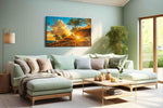 Golden Tropics Serenade summer canvas print, hanging on wall