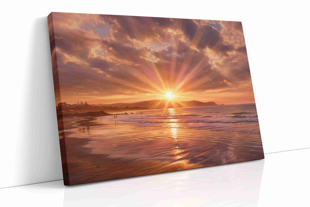 Radiant Sunset Symphony - Beach Wall Art, Coastal Canvas Print, Tropical Decor