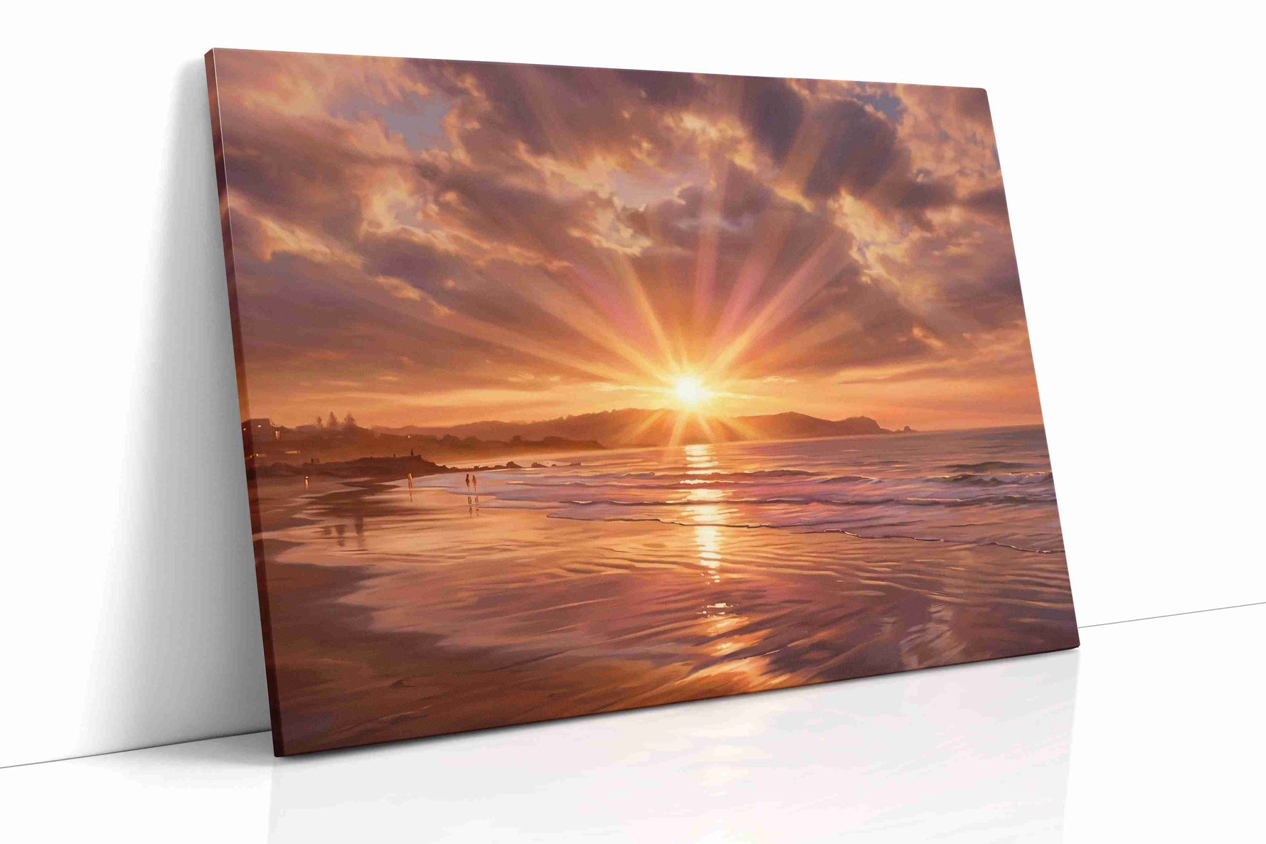 Radiant Sunset Symphony mountain canvas print, gallery-wrapped, ready to hang