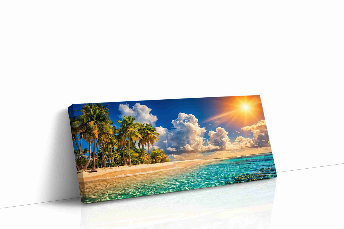 Radiant Tropical Paradise summer canvas print gallery-wrapped landscape canvas studio shot