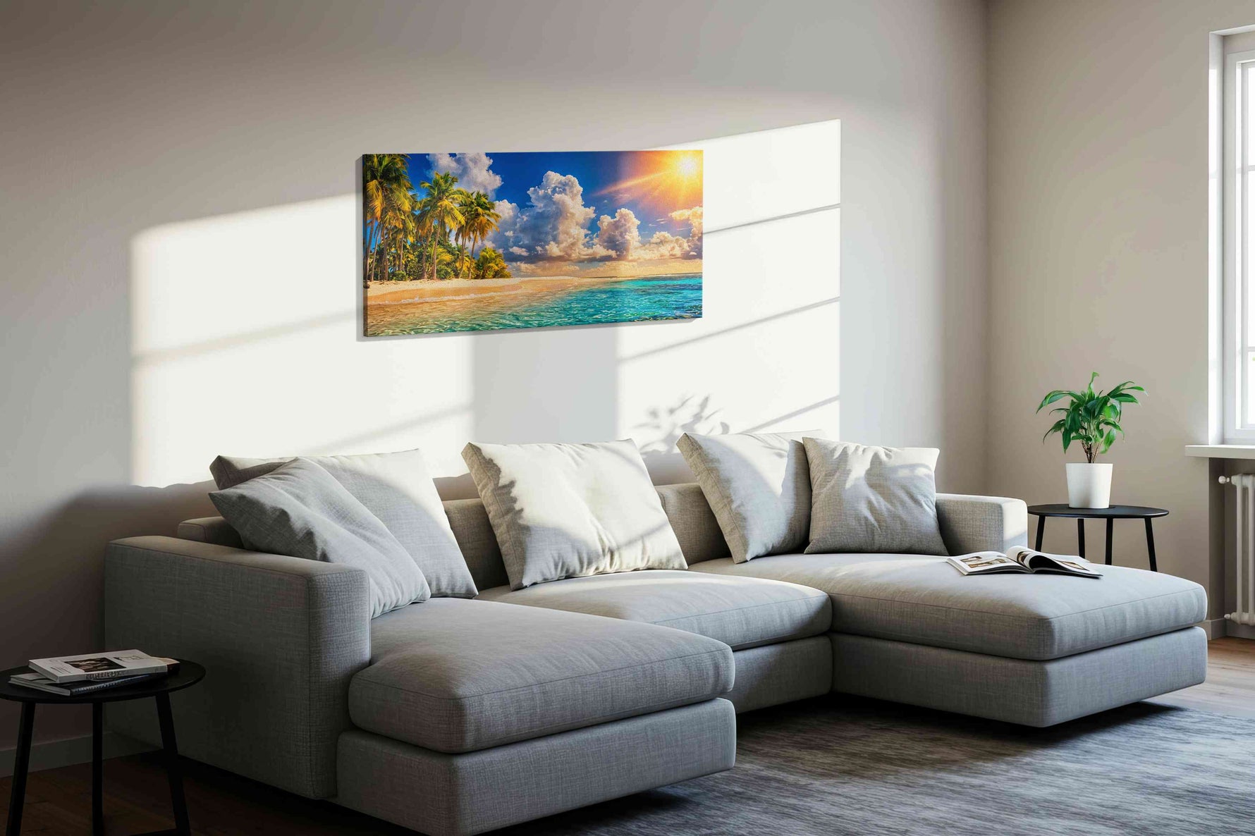 Radiant Tropical Paradise - Summer, Summer Wall Art, Seasonal Canvas Print, Bright Decor