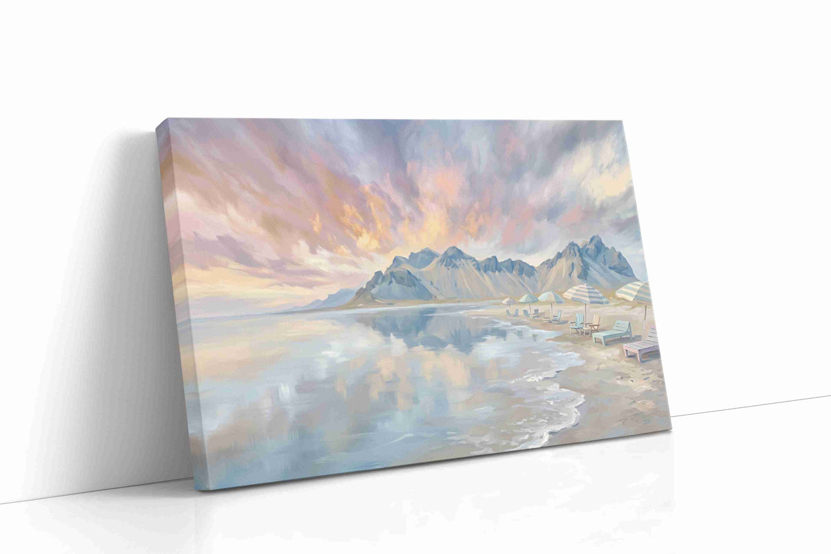 Seaside Serenity at Dusk beach canvas print gallery-wrapped landscape canvas studio shot