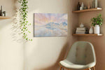 Seaside Serenity at Dusk beach canvas print styled in a living room