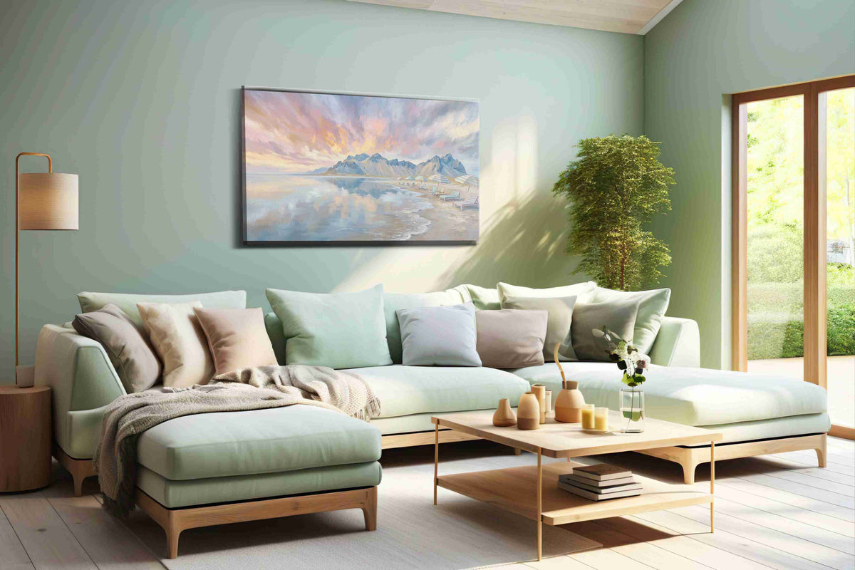 Seaside Serenity at Dusk beach canvas print, hanging on wall