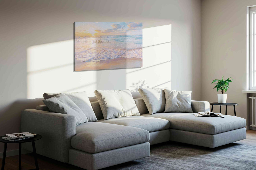 Serenade of Sunrise Waves - Beach Wall Art, Coastal Canvas Print, Tropical Decor