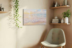 Serenade of Sunrise Waves beach canvas print, displayed in a living room