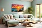 Serenade of the Dusk Waves - Summer, Summer Wall Art, Seasonal Canvas Print, Bright Decor