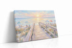 Sunlit Serenity Stroll beach canvas print, gallery-wrapped, ready to hang