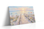 Sunlit Serenity Stroll beach canvas print gallery-wrapped landscape canvas studio shot