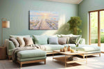 Sunlit Serenity Stroll beach canvas print, hanging on wall