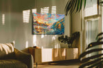 Sunlit Surf Symphony beach canvas print, on wall, lifestyle preview