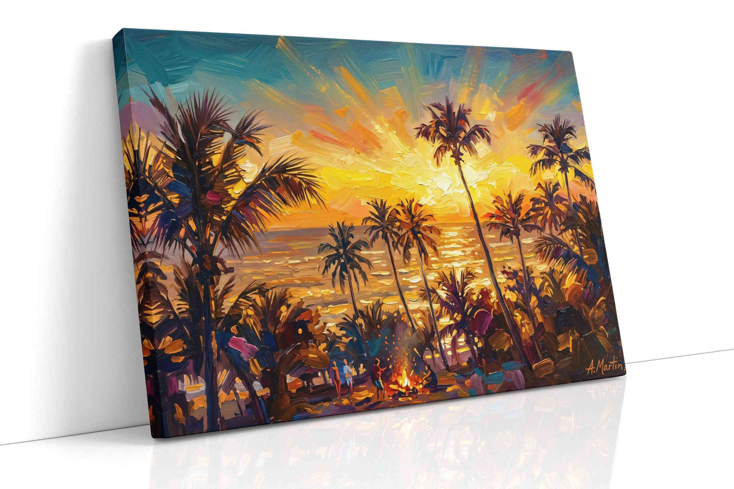 Sunset Serenade by the Shore summer canvas print, gallery-wrapped, ready to hang