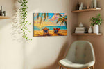 Sunset Serenity Escape summer canvas print, displayed in a living room