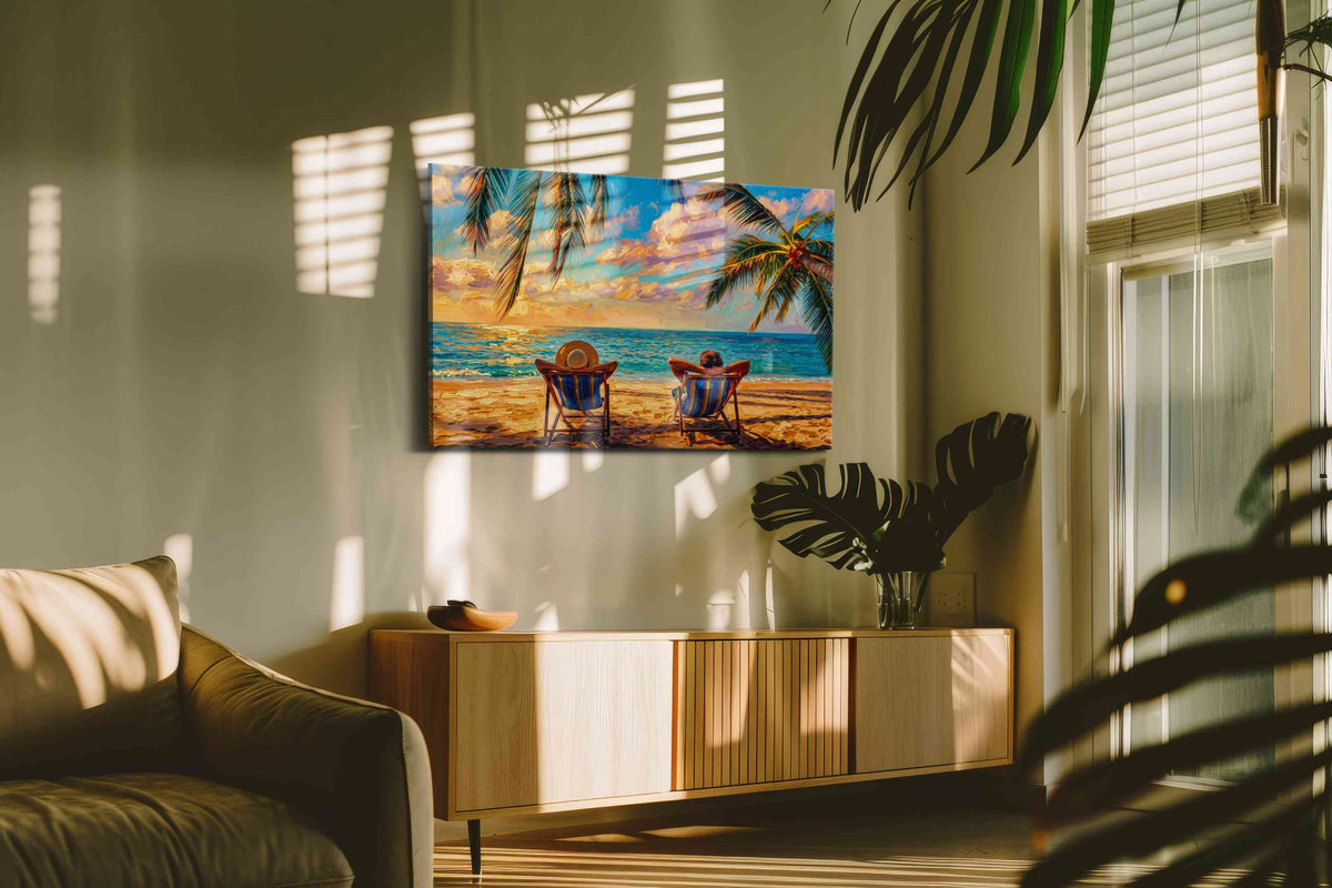 Sunset Serenity Escape summer canvas print, on wall, lifestyle preview