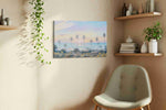Sunset Serenity by the Sea beach canvas print, displayed in a living room