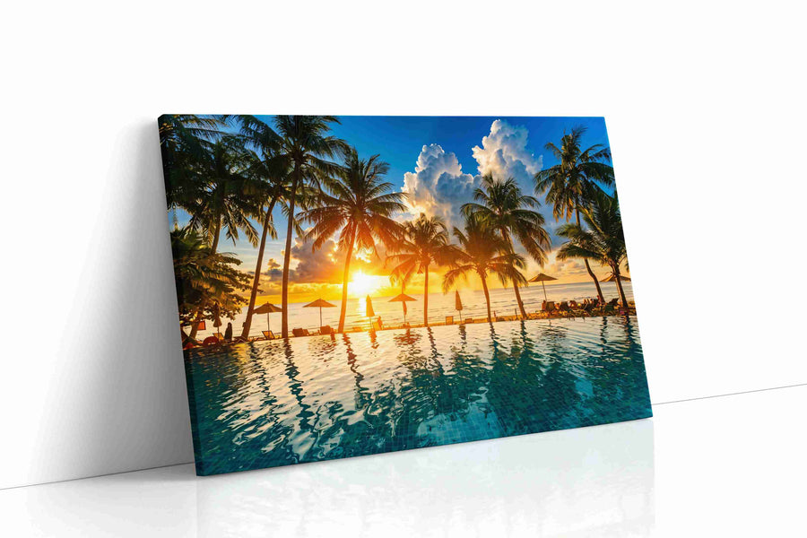Sunset Silhouettes summer canvas print gallery-wrapped landscape canvas studio shot