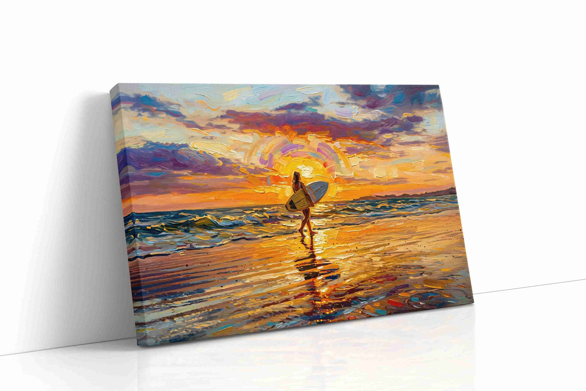 Sunset Surf Symphony summer canvas print gallery-wrapped landscape canvas studio shot