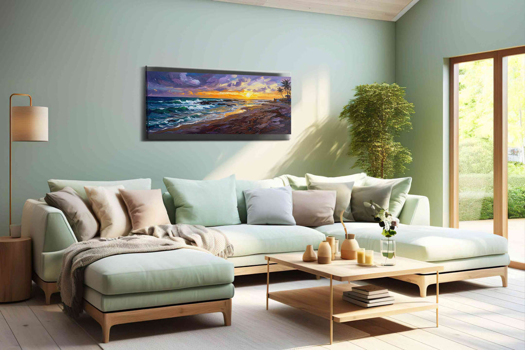 Sunset Symphony on the Shore - Ocean, Coastal Wall Art, Ocean Canvas Print, Beach House Decor