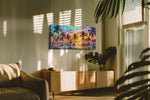 Tropical Radiance summer canvas print, on wall, lifestyle preview